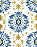 Navy Gold Snowflake Mandala Rug