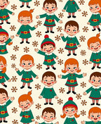 Jolly Little Elf Whimsy Snowflakes Rug
