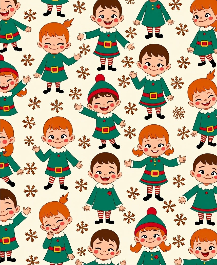 Jolly Little Elf Whimsy Snowflakes Rug