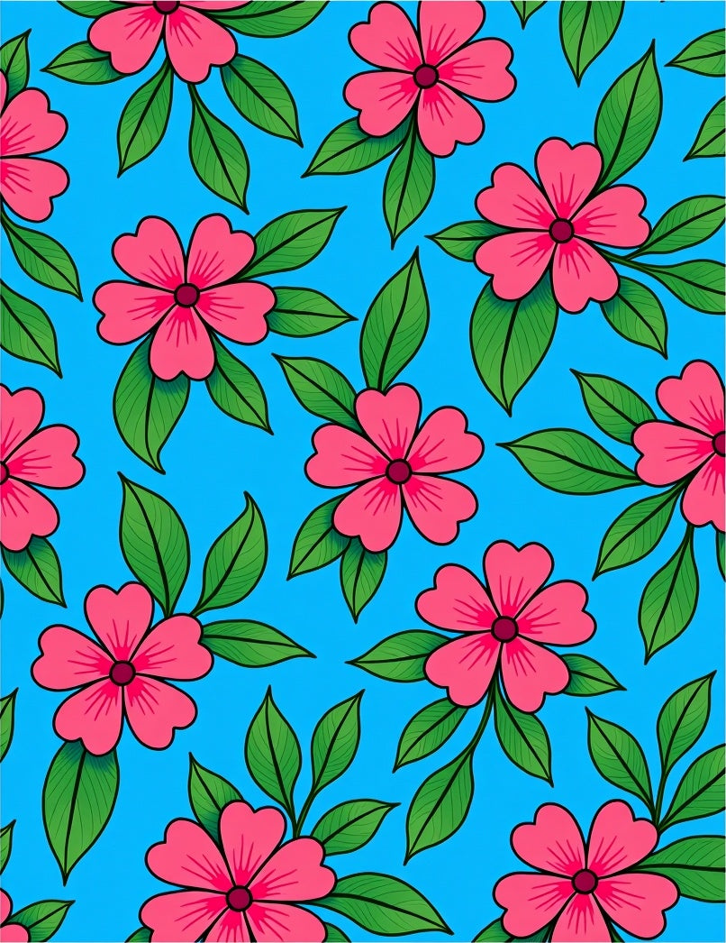 Vibrant Pink Blooming Floral Garden Rug