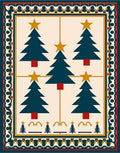 Festive Teal Christmas Trees With Stars Rug