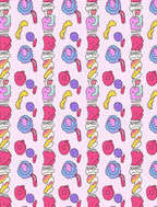 Pink Candy Swirl Abstract Shapes Rug