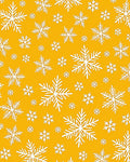 Golden Yellow Snowflake Scatter Rug
