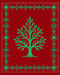 Crimson Tree Eye Border Rug