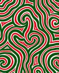 Crimson Green Swirl Heart Abstract Rug