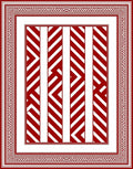 Bold Crimson Jagged Stripe Frame Rug