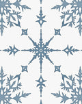 Frosty Blue Snowflake Mandala Rug