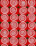 Crimson White Spiral Sunburst Rug