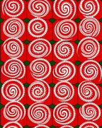 Crimson White Spiral Sunburst Rug