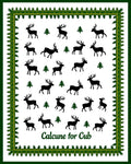 Forest Green Deer and Pine Trees Trail Rug