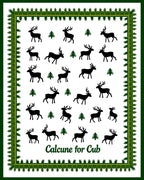 Forest Green Deer and Pine Trees Trail Rug