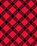 Bold Red Geometric Diamond Check Rug