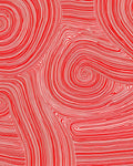 Crimson Swirl Organic Line Arrangement Rug
