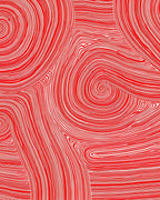 Crimson Swirl Organic Line Arrangement Rug