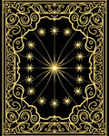 Golden Stars Black Celestial Rug