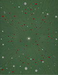 Green Festive Red Orb Snowflake Burst Rug