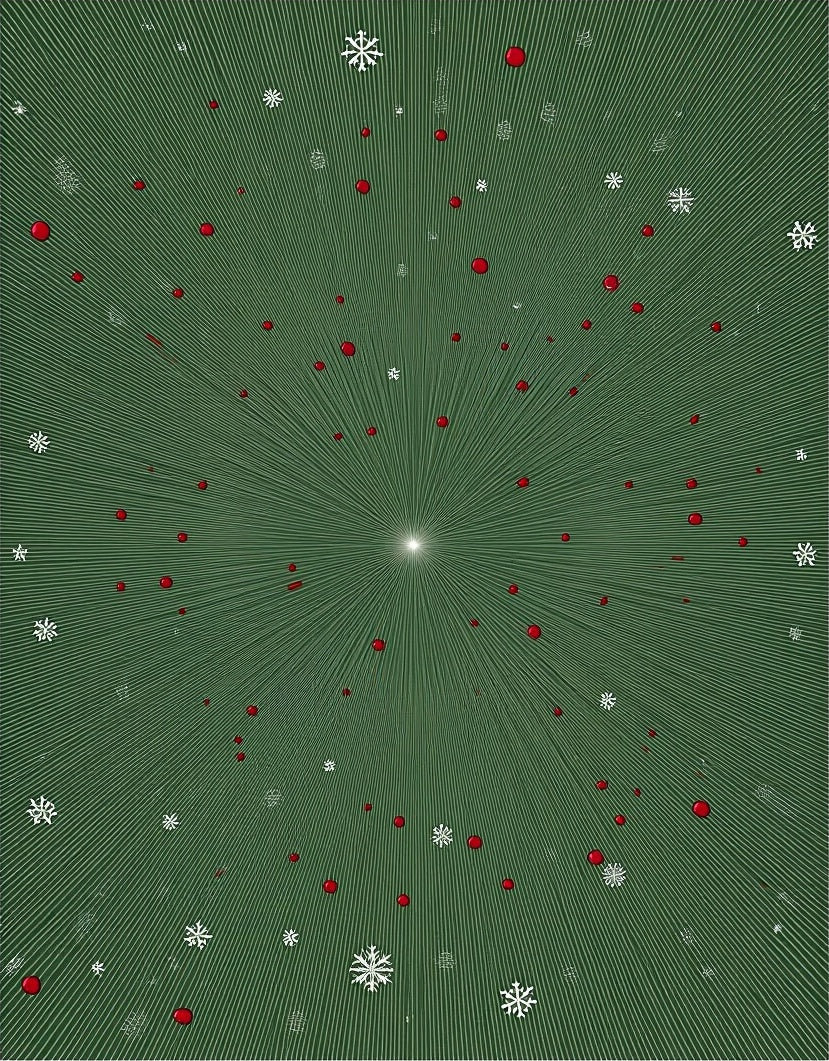 Green Festive Red Orb Snowflake Burst Rug