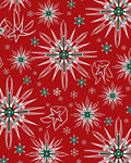 Festive Red White Green Starburst Rug