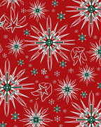 Festive Red White Green Starburst Rug