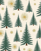 Dark Green Pine Sunburst Contemporary Ivory Rug