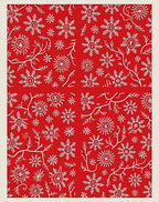 Crimson Snow Flake Branches Rug