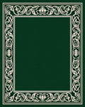 Dark Green Cream Floral Border Rug