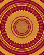 Crimson Gold Radial Sunburst Mandala Rug