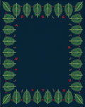 Dark Blue Pine Sprig Border Rug