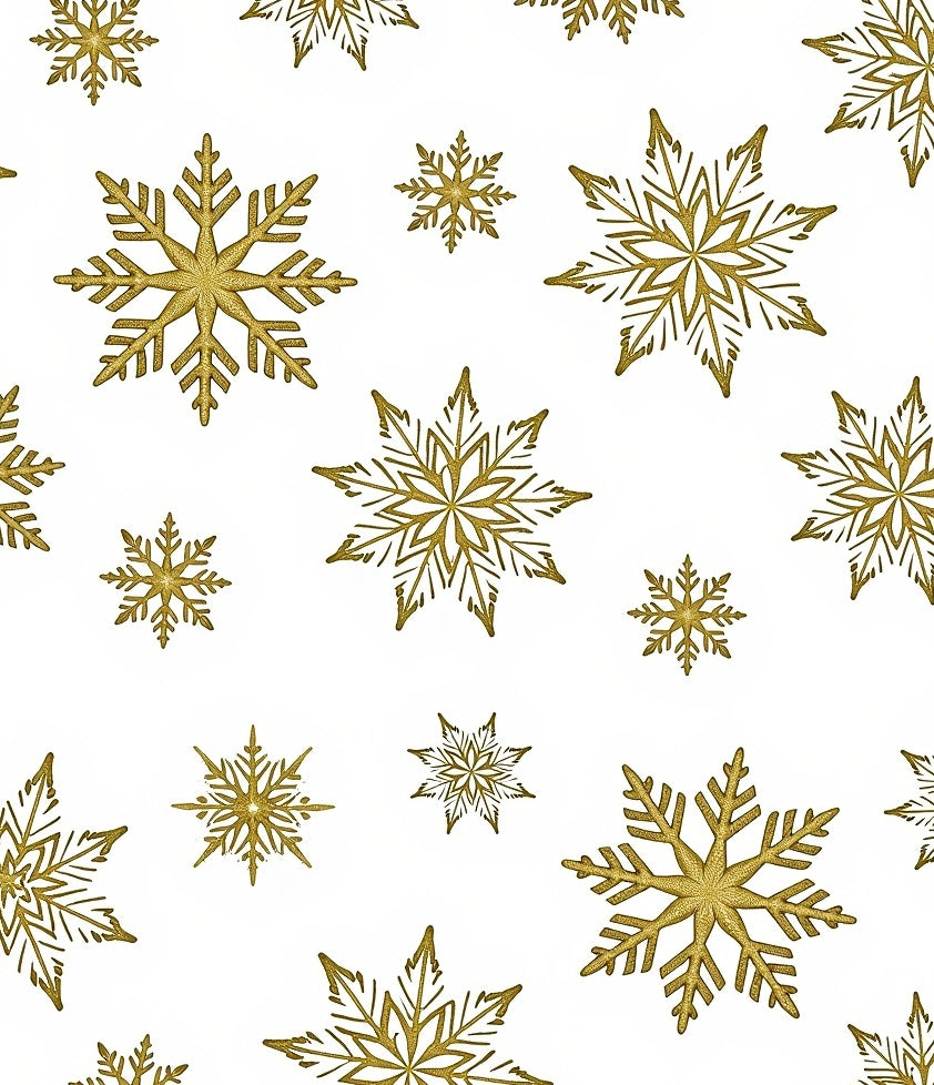 Golden Glitter Snowflake Medallion Rug