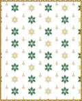 Green Gold Snowflake Scatter Rug