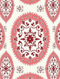 Crimson Coral Medallion Mandala Rug