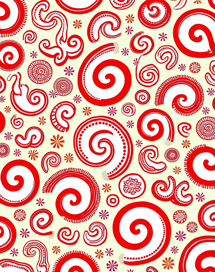 Crimson Swirls And Curlicues Rug
