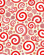 Crimson Swirls And Curlicues Rug