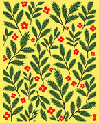 Golden Yellow Berry Foliage Repeat Rug