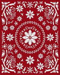 Crimson Snowflake Floral Medallions Rug