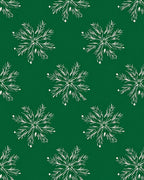 Green Winter Snowflake Ornament Rug