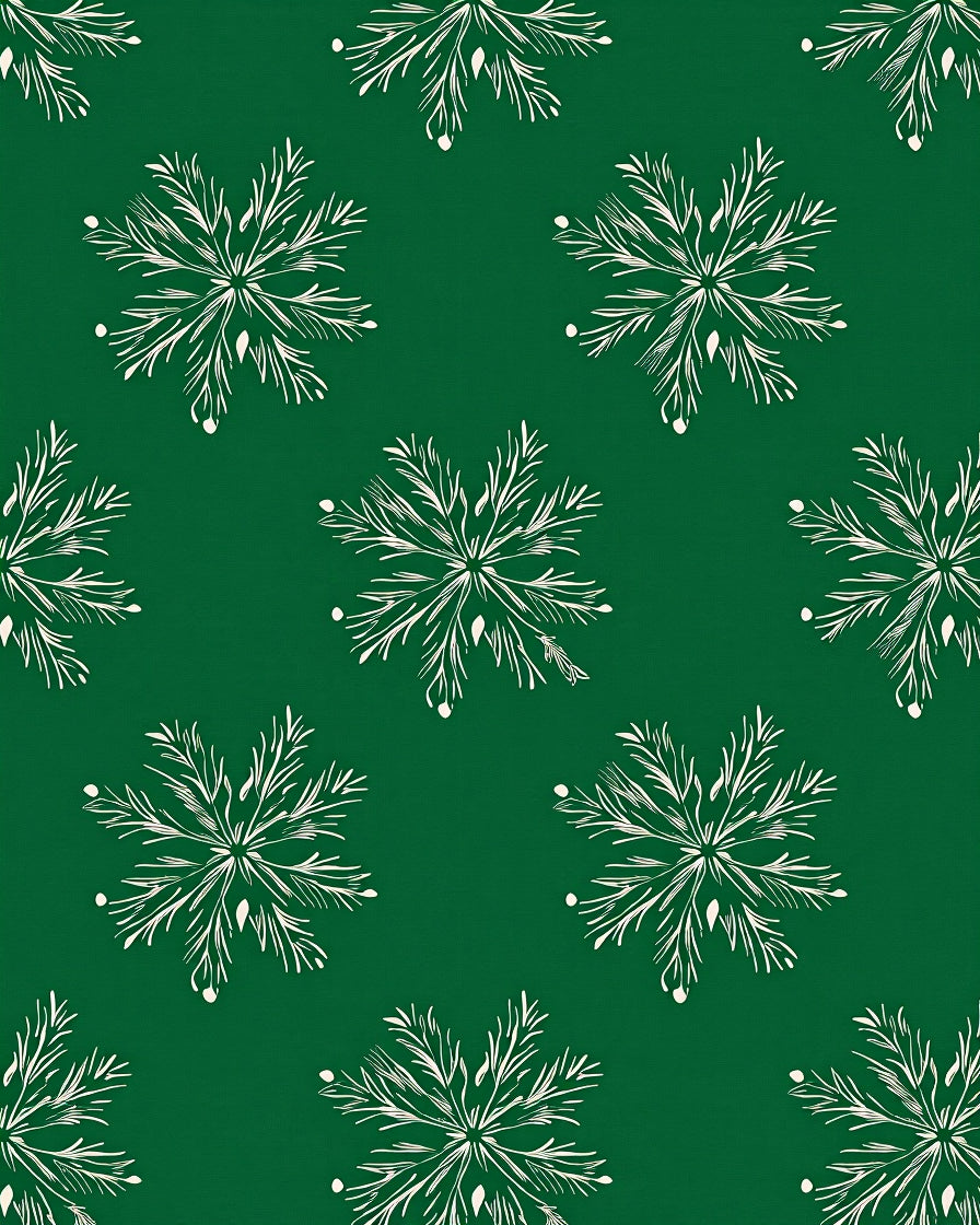 Green Winter Snowflake Ornament Rug