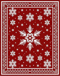 Winter Red Snowflake Medallion Rug