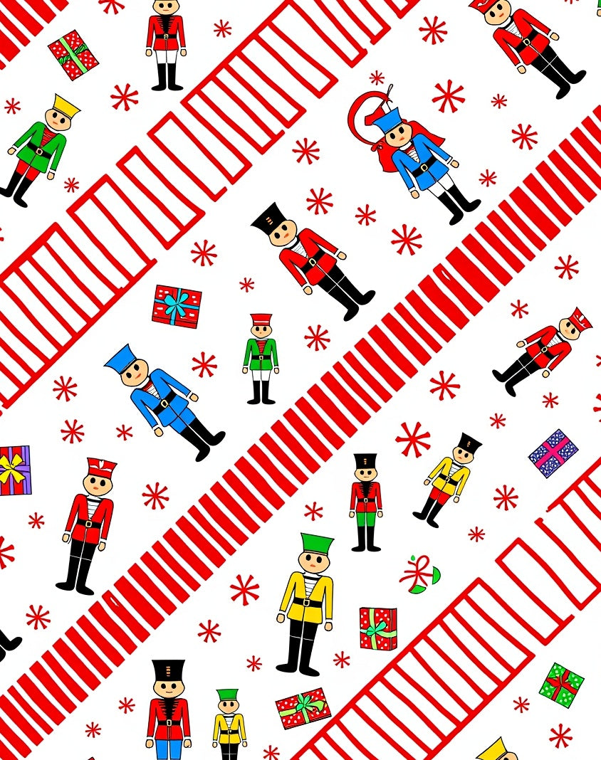 Guard Nutcracker Red White Diagonal Stripe Rug