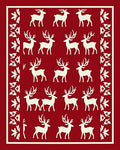 Crimson Red Deer Forest Border Rug