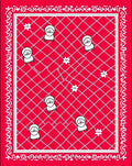 Red Cartoon Character Lattice Rug