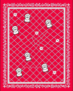 Red Cartoon Character Lattice Rug