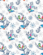 Colorful Winter Branch Snowflakes Rug