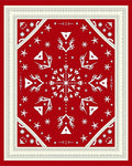 Festive Red White Snowflake Medallion Rug