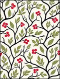 Black Branch Red Berry Garden Rug
