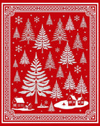 Winter Wonderland Red Pine Forest Rug