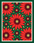 Crimson Red Floral Meadow Rug