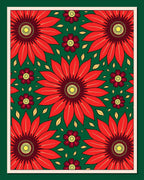 Crimson Red Floral Meadow Rug