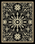 Black and Gold Snowflake Medallion Rug