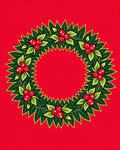 Classic Holly Berry Wreath Green Red Rug